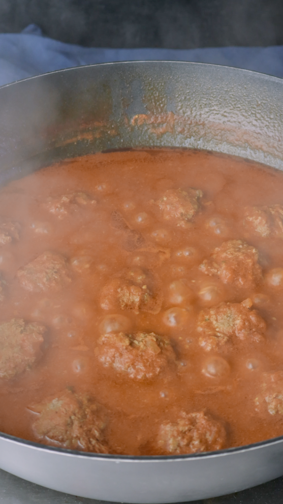 Let it all cook for about 30 minutes until the curry thickens and your Kofta is cooked. 